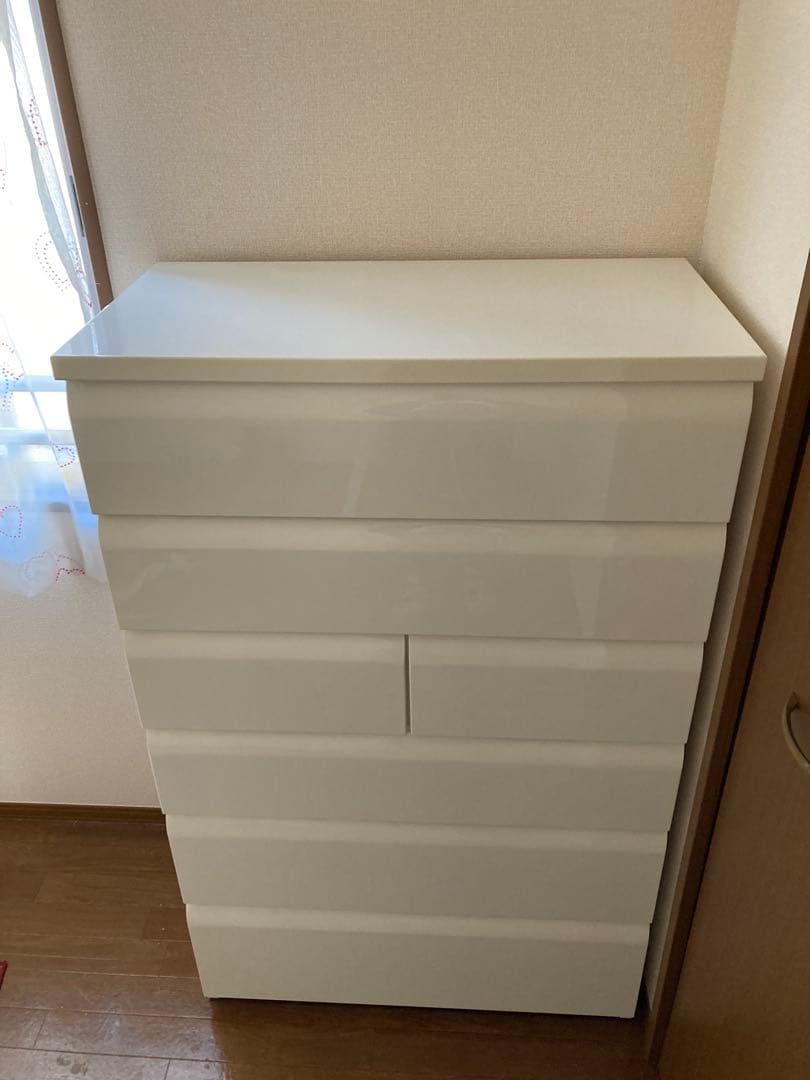 ニトリ　ホワイトチェスト 6引き出し