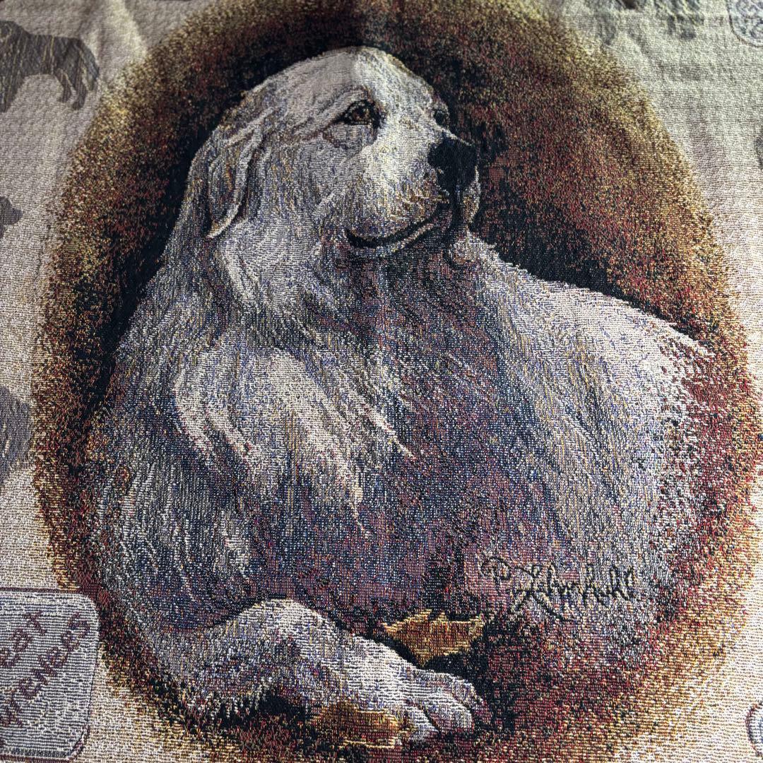 大判　犬タペストリー　USA製　グレートピレニーズ　コットンラグ　タグ付き　希少