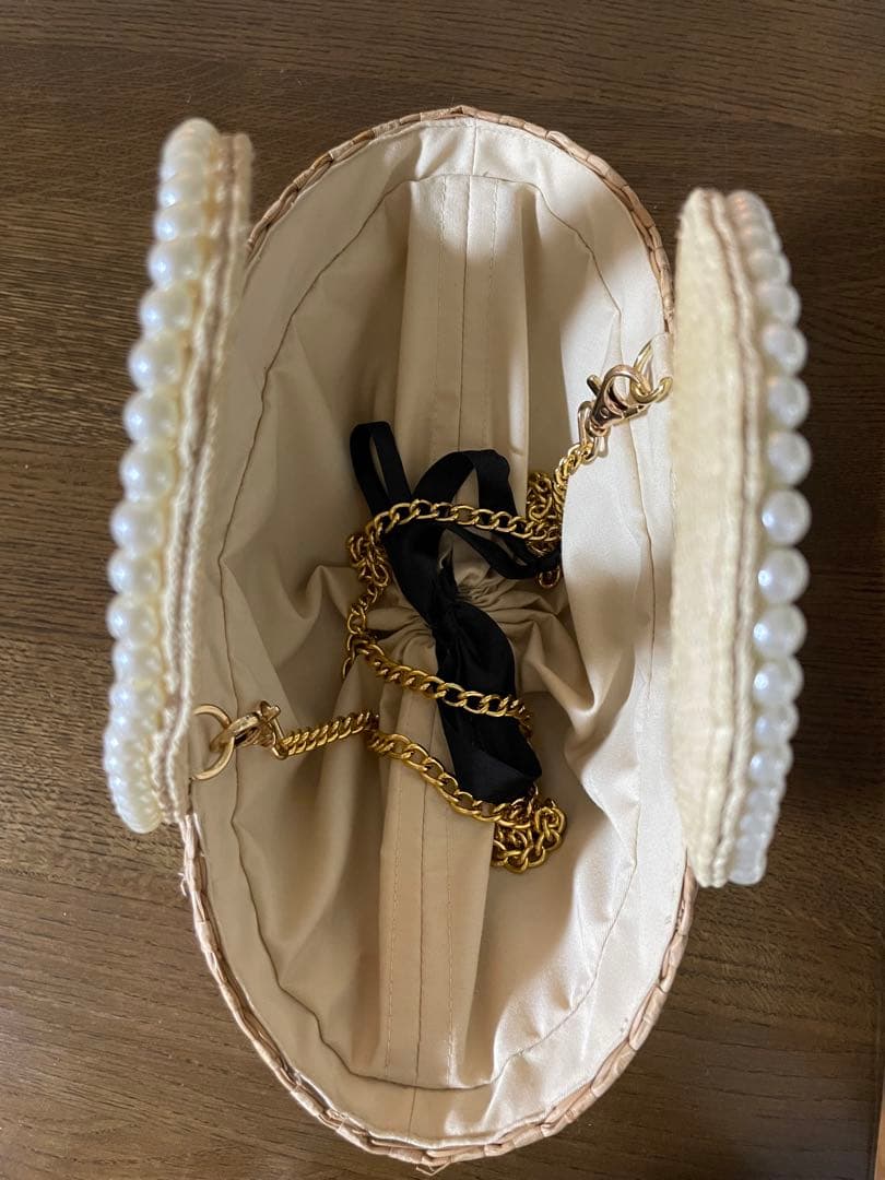 La boutique BonBon♡パールハンドルバスケットS チェーン付