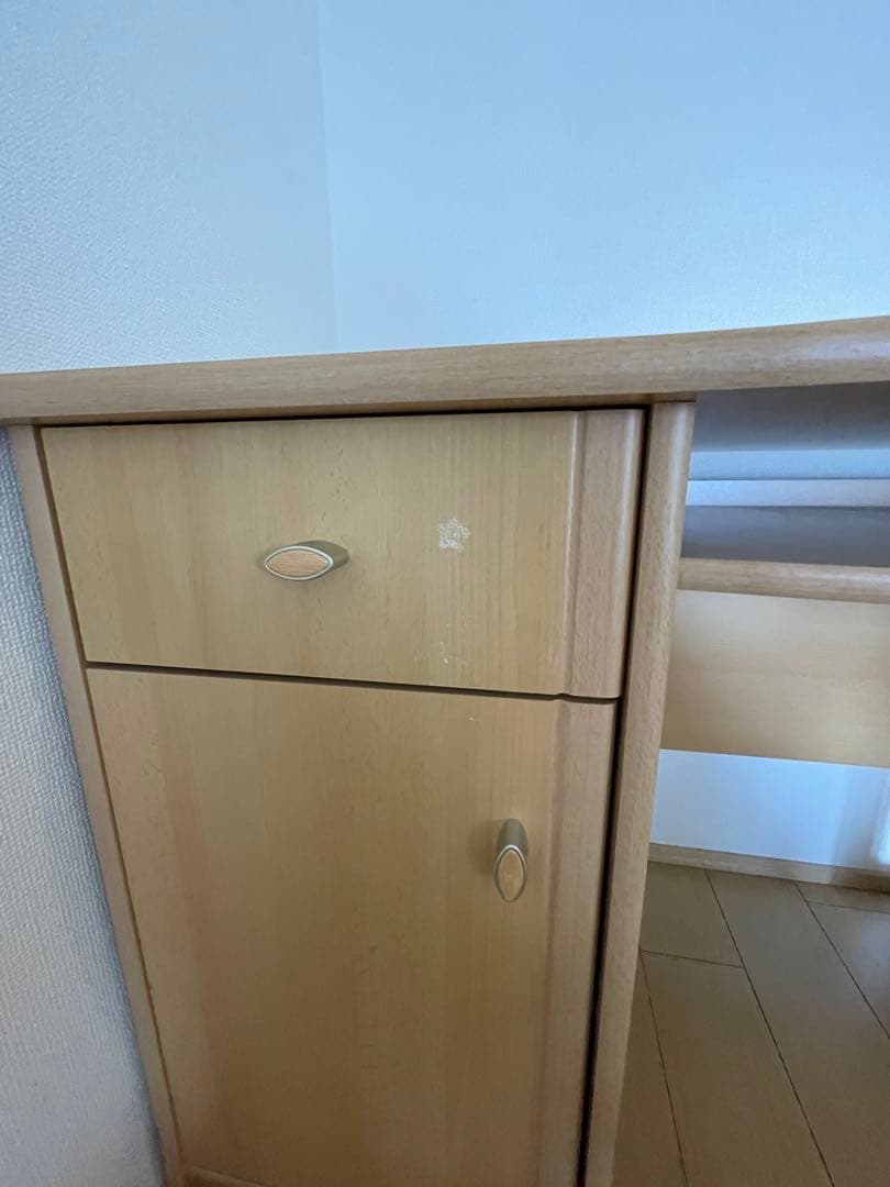 JJ　ナチュラル木製デスク 引き出し付き