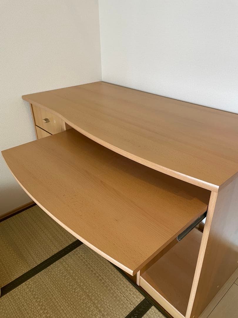 JJ　ナチュラル木製デスク 引き出し付き