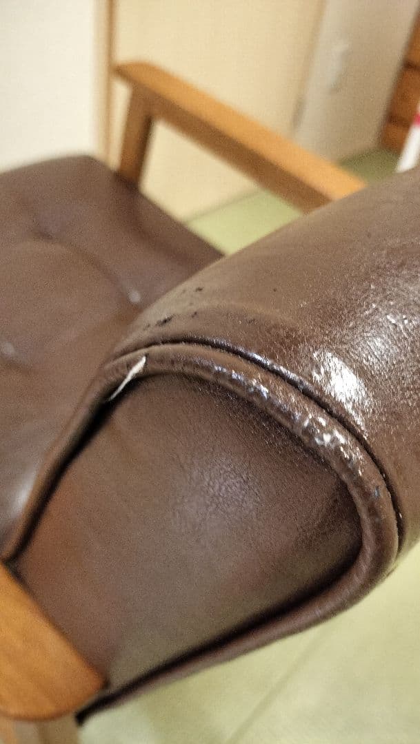 ブラウン 合成皮革 1人掛けソファ