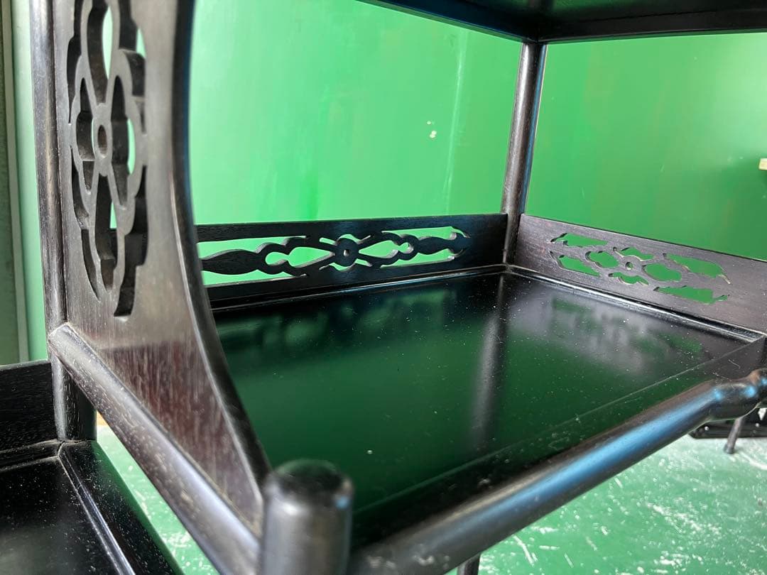 dmz6447＊違い棚 飾り棚 茶箪笥 インテリア 昭和レトロ 難あり