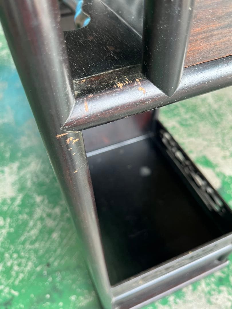 dmz6447＊違い棚 飾り棚 茶箪笥 インテリア 昭和レトロ 難あり