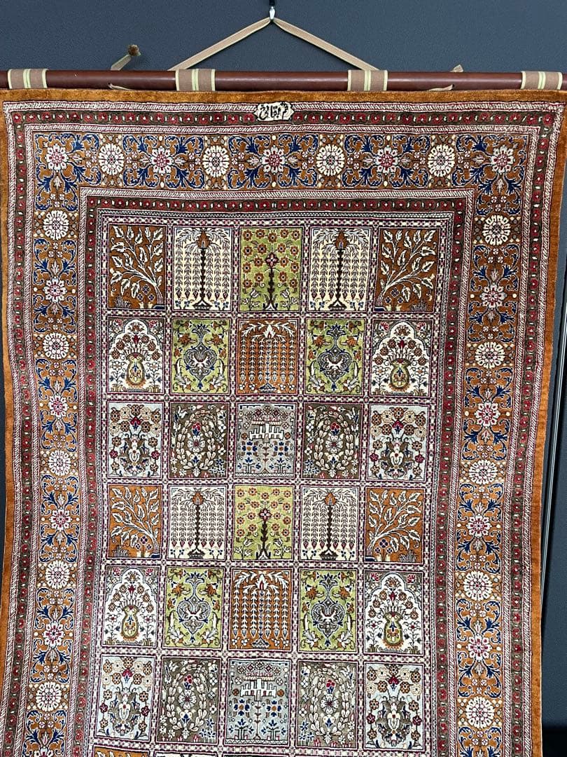 新品最高級　MUSEO社タグ付き　イラン　クムシルク　絹100% タペストリー