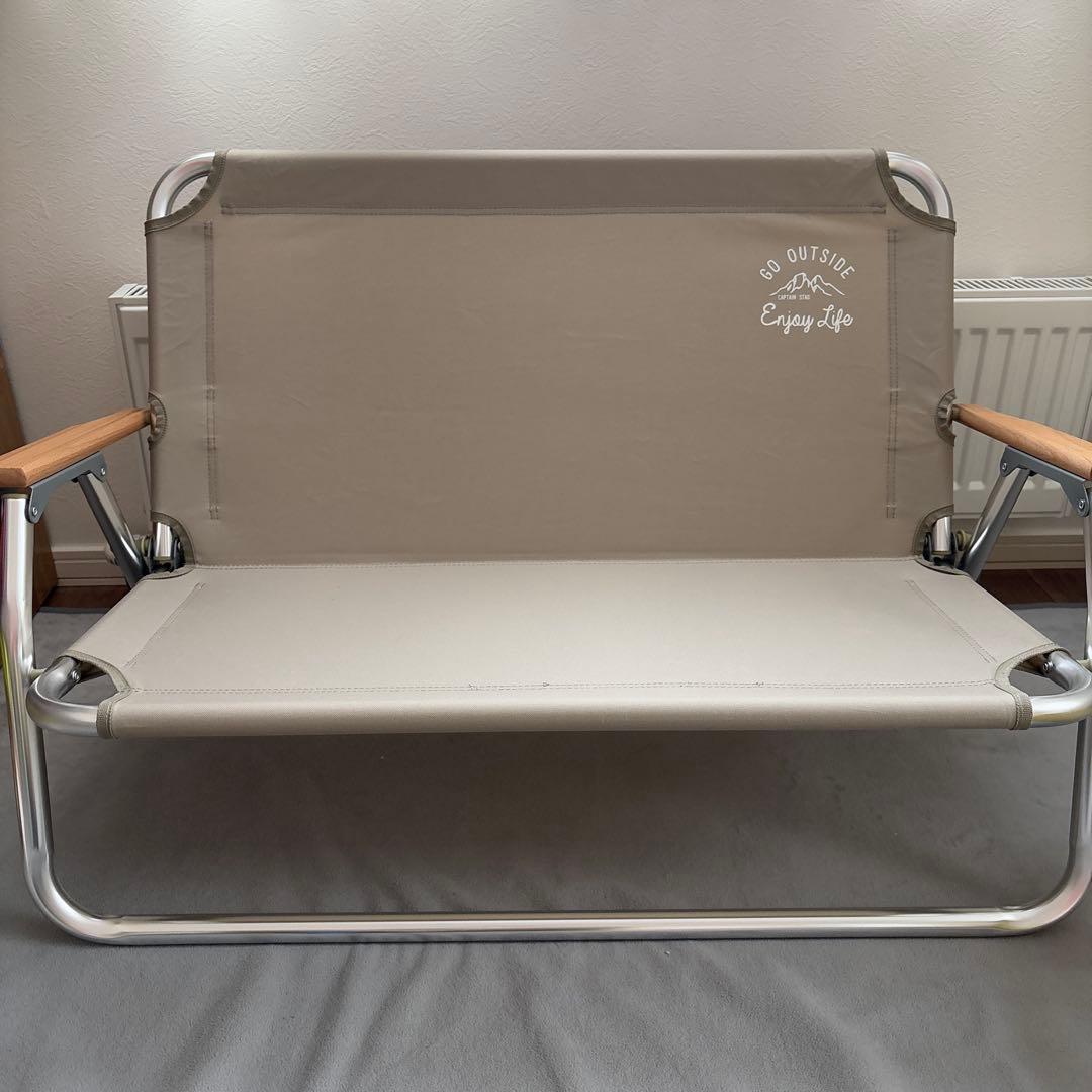 【新品】キャプテンスタッグ　モンテ　アルミ背付ローベンチ