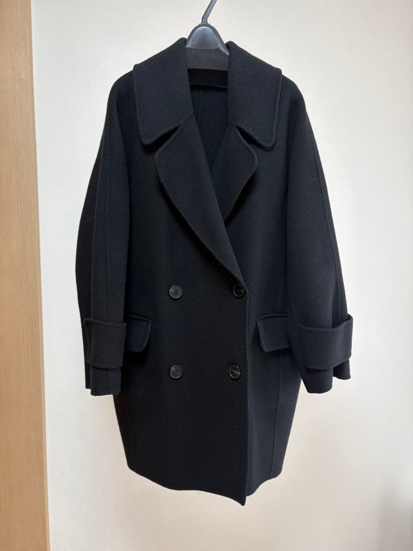 mila owen フラップポケットハーフ丈コクーン接結コート