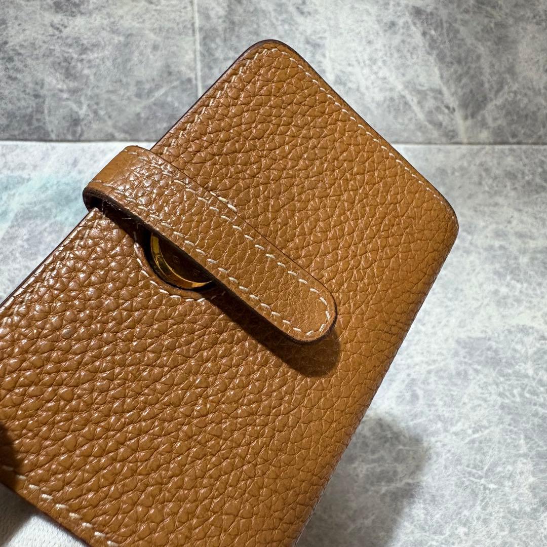 ⭐︎HERMES⭐︎ ドゴン　カードケース　ゴールド　ブラウン　名刺入れ　□L