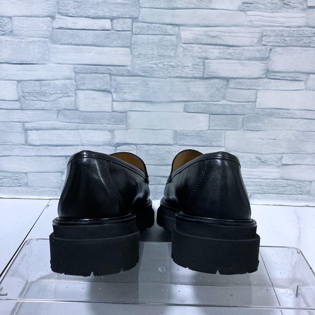 美品 パスクッチ 厚底ローファー 37 23.5 ボリュームソール レザー 黒