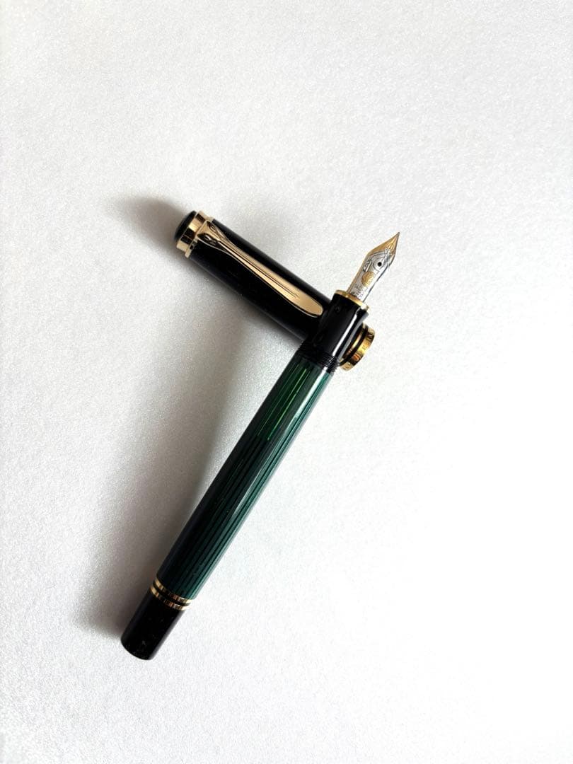 【美品】 ペリカン スーべレーン M400 EFニブ グリーン ストライプ 緑