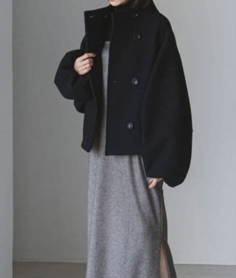 NOBLE ノーブル メルトン パフスリーブ ショートコート