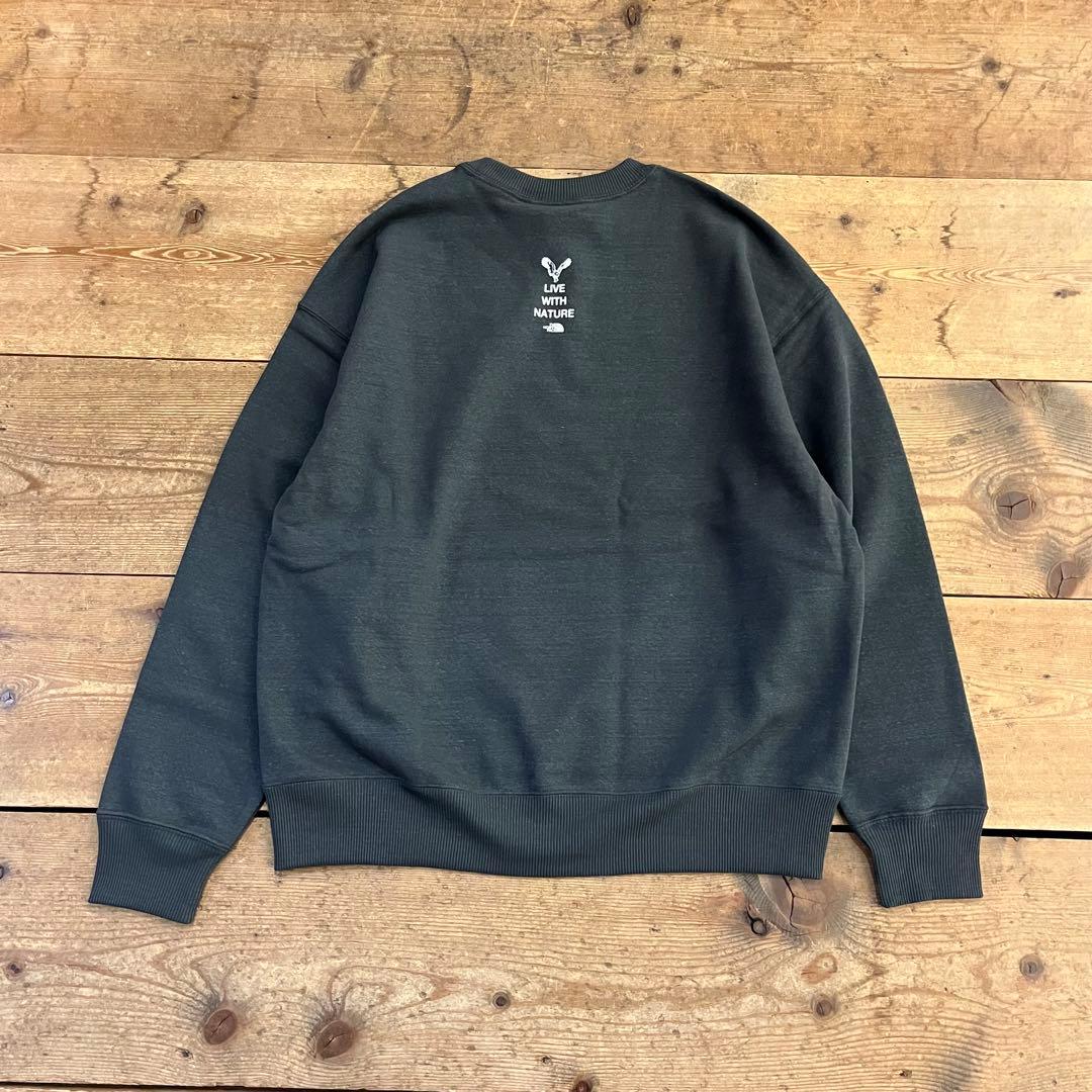 ★新品未使用 ノースフェイス スウェットLサイズ チャコール フクロウ