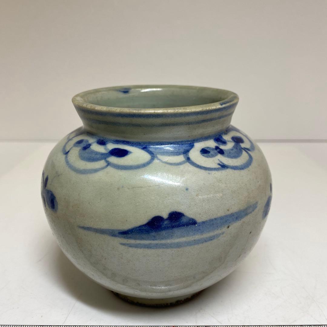 李朝　染付　丸壷　タカオ　最大幅約12㎝ 東里8-0130②