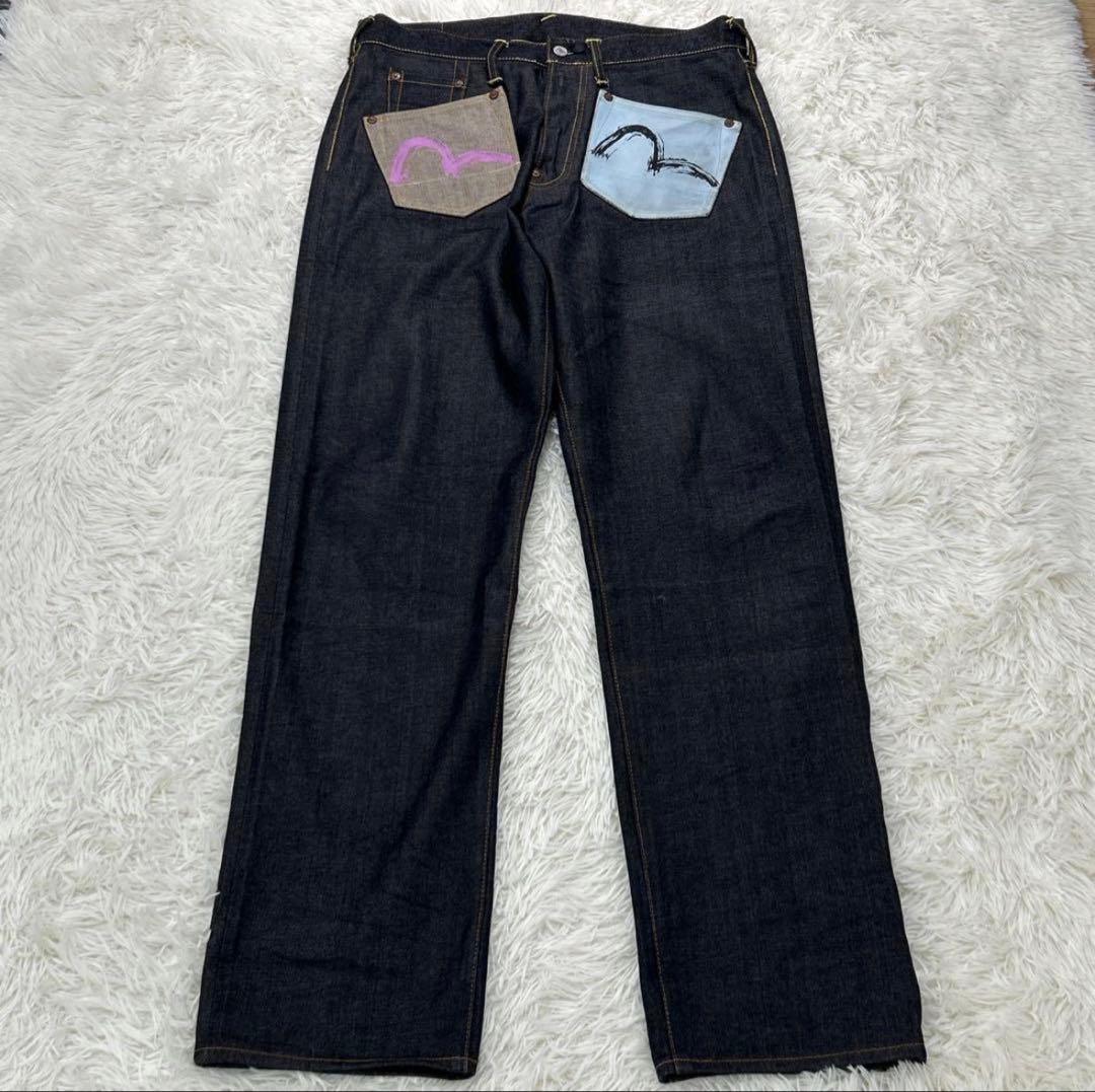 EVIS エビス　デニム　0001 大黒天　W34 ポケットデザイン　希少