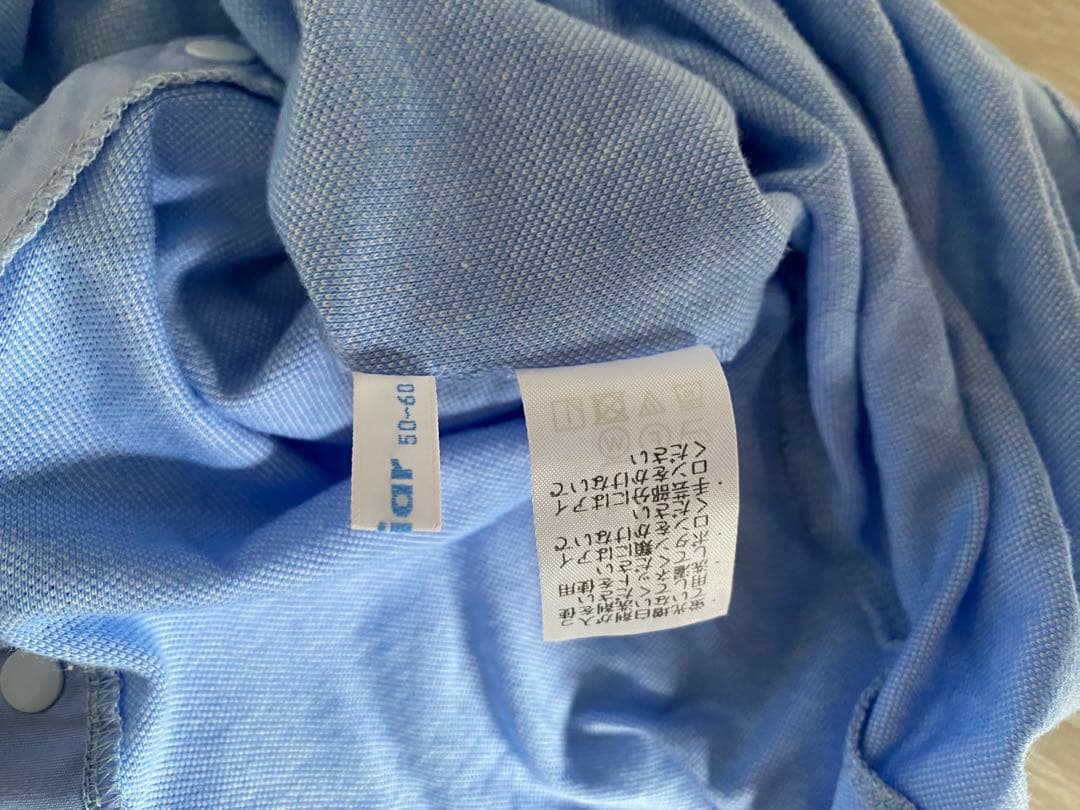 【美品】ファミリア ロンパース2点セット（白・青） サイズ50-60