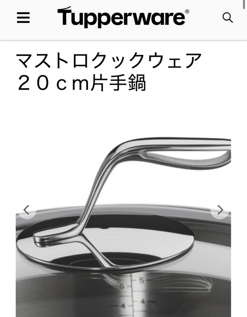 Tupperwareタッパーウェア マストロクックウェア20CM片手鍋2.8L