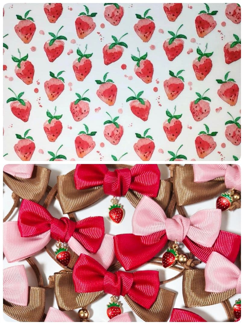 業務用ペットトリミングチョーカー70個　バレンタイン　苺チョコレート　春　リボン