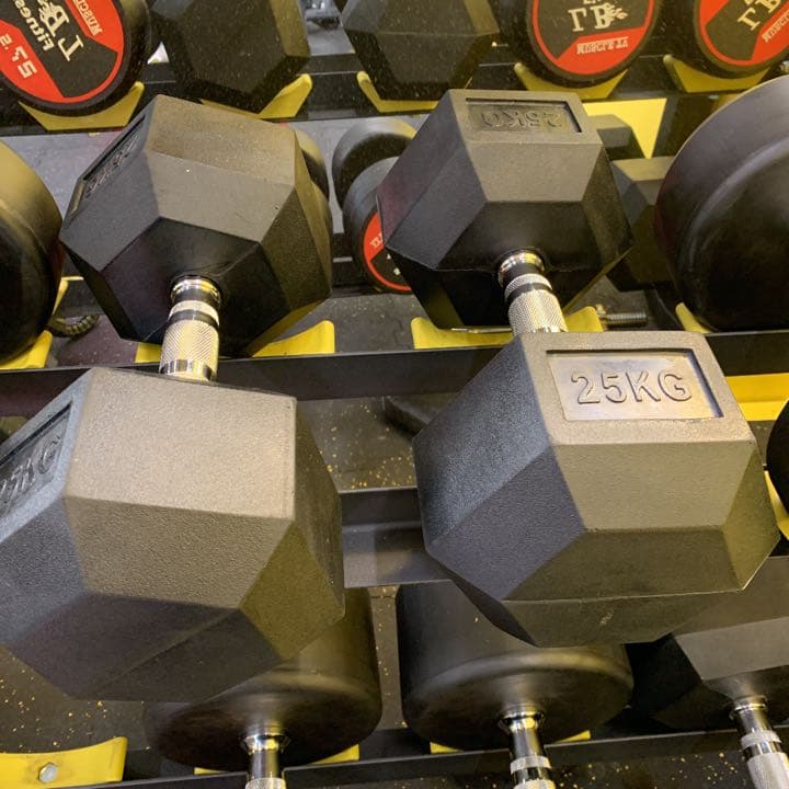 ラバーヘックス  ダンベル　57.5kg 2個