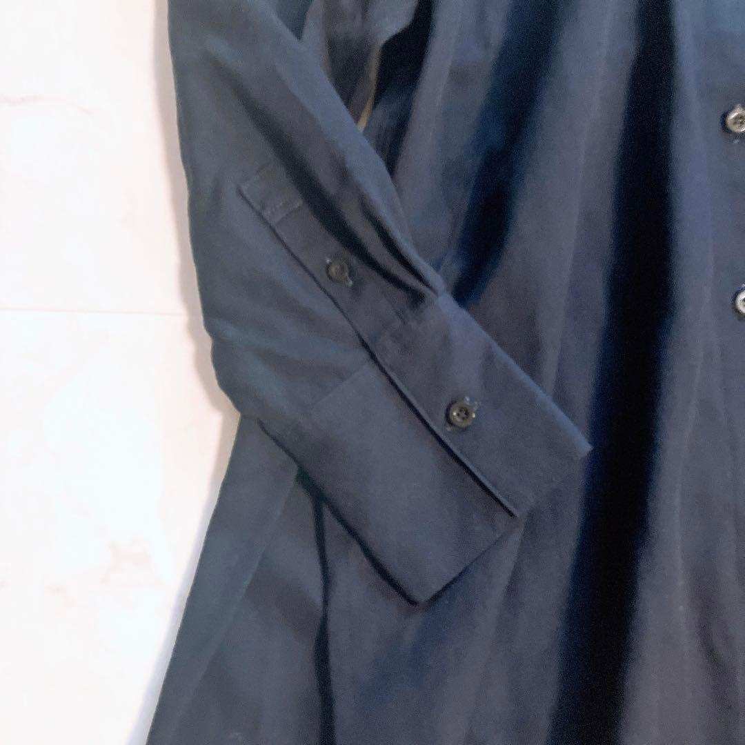 CABaN キャバン　ウールツイル　ハイネックロングシャツ　S ダークネイビー