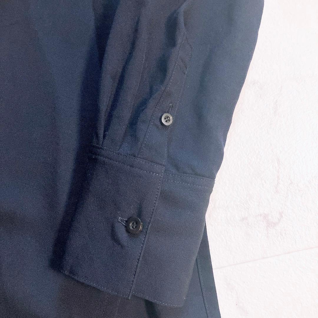 CABaN キャバン　ウールツイル　ハイネックロングシャツ　S ダークネイビー