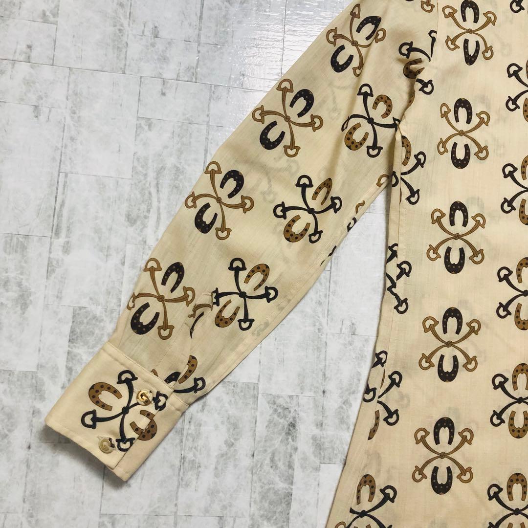 【希少デザイン】GUCCI グッチ GG柄 長袖シャツ 総柄