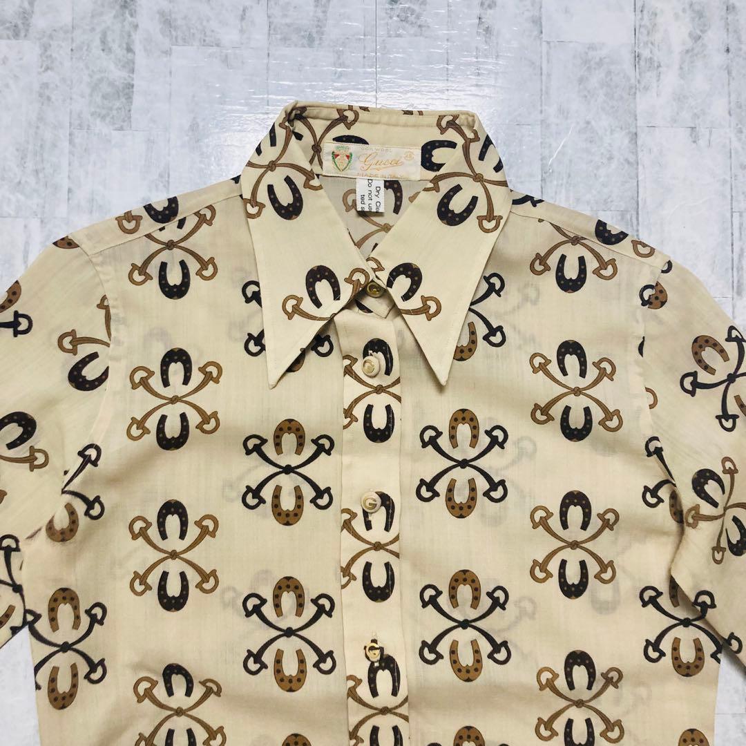 【希少デザイン】GUCCI グッチ GG柄 長袖シャツ 総柄