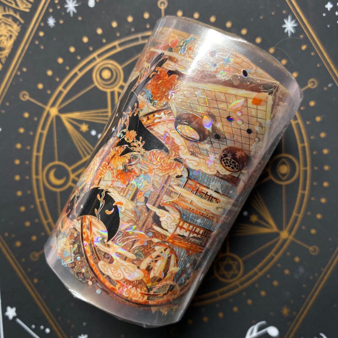 【F1】海外　10m巻　貝殻光マスキングテープ　背景系/装飾系/お花系