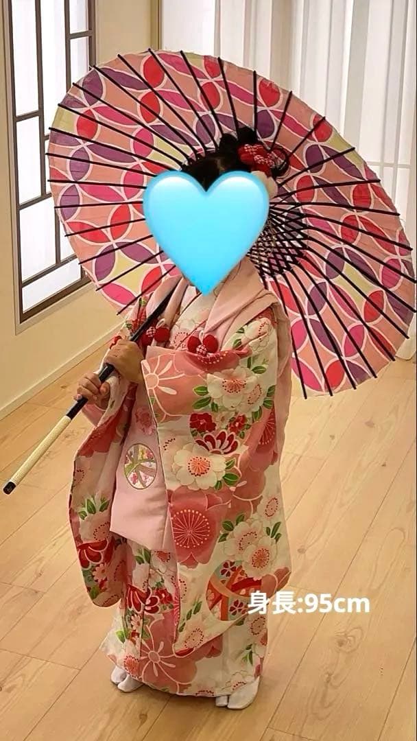 【美品】七五三　着物 3歳 被布 セット　花ひめ