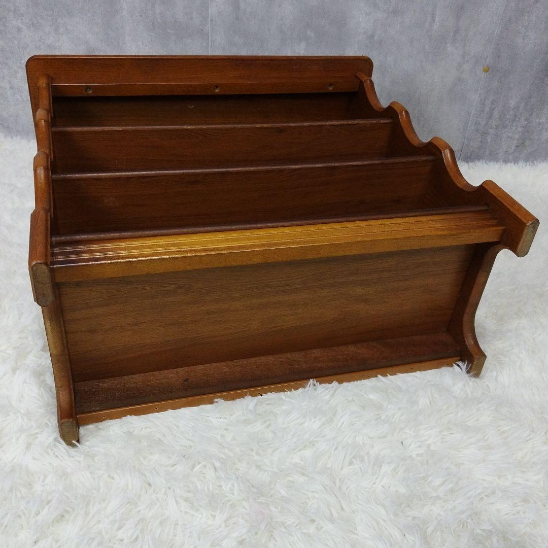 【美品】昭和レトロ カリモク コロニアル 木製ラック スリッパラック 古家具