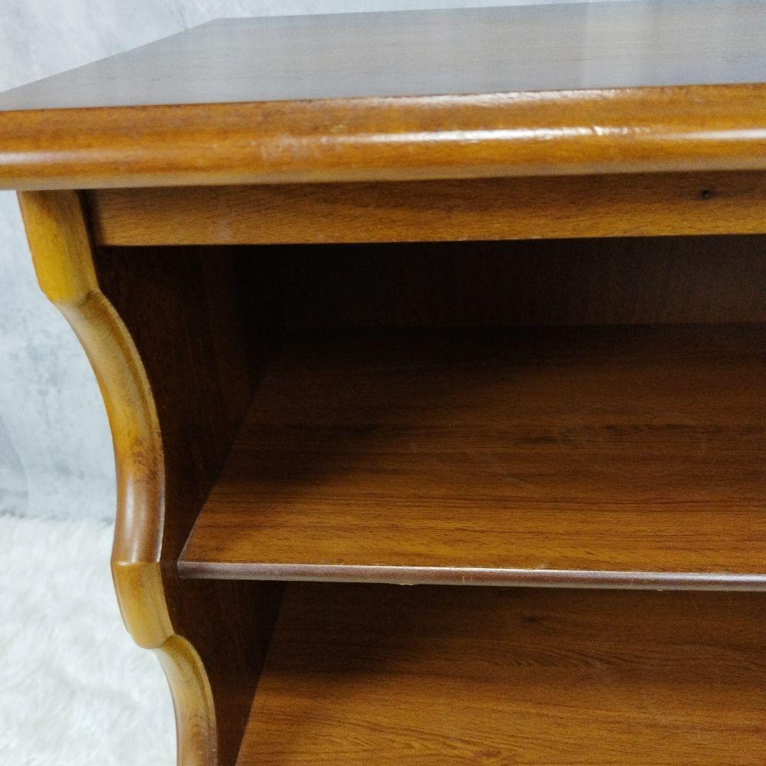 【美品】昭和レトロ カリモク コロニアル 木製ラック スリッパラック 古家具