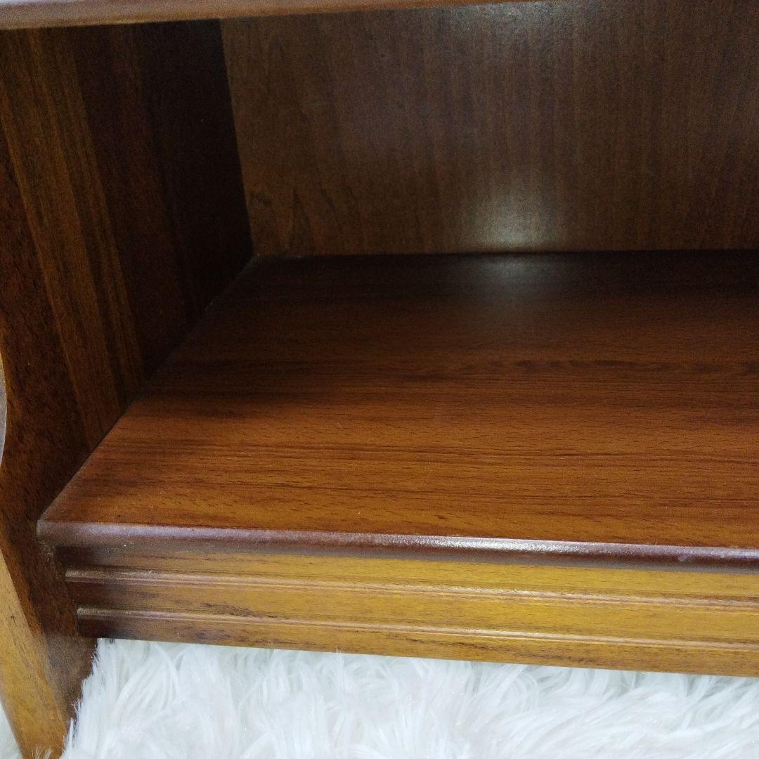 【美品】昭和レトロ カリモク コロニアル 木製ラック スリッパラック 古家具