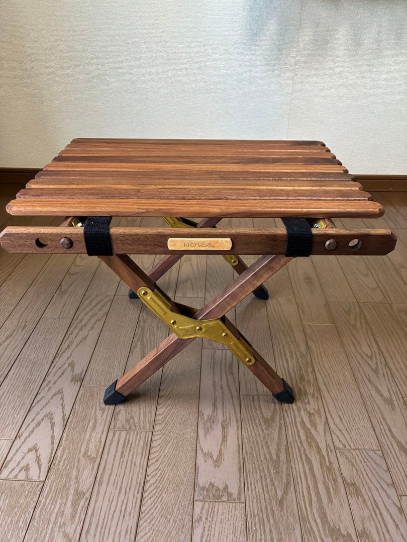 NORAs サイドテーブル ウォールナット 真鍮 収納袋付