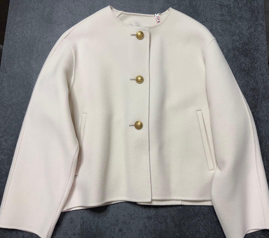 ウールリバーノーカラーコート