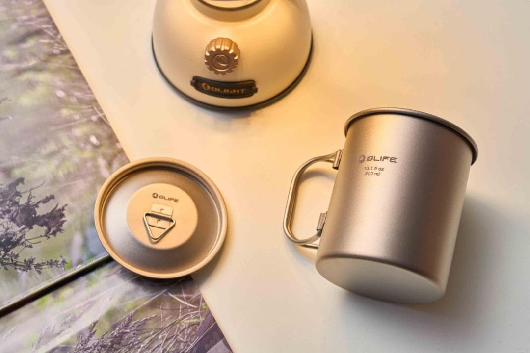 Olight オーライト チタンシングルマグ 折畳 ハンドル 蓋付き 300ml