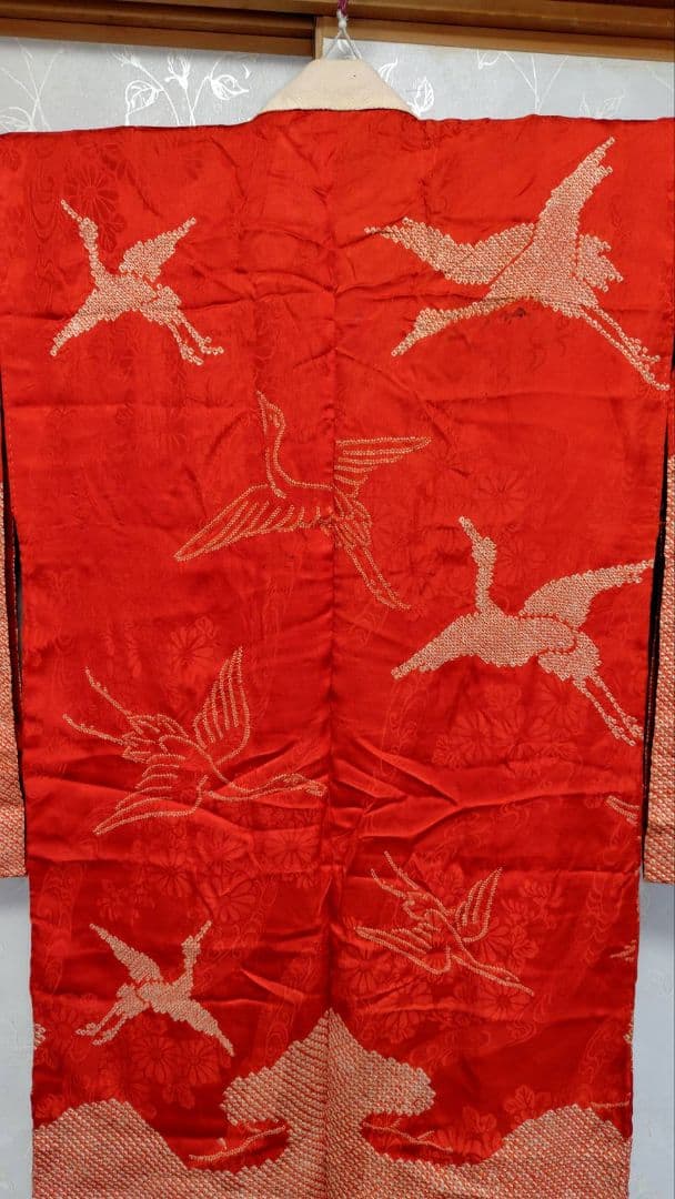 RK521アンティーク子供着物長襦袢着丈134センチ裄丈62センチ正絹綺麗美品