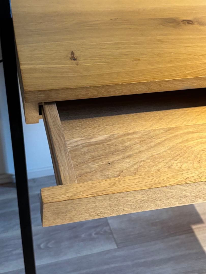 ナチュラルウッド オープンシェルフ付きデスク