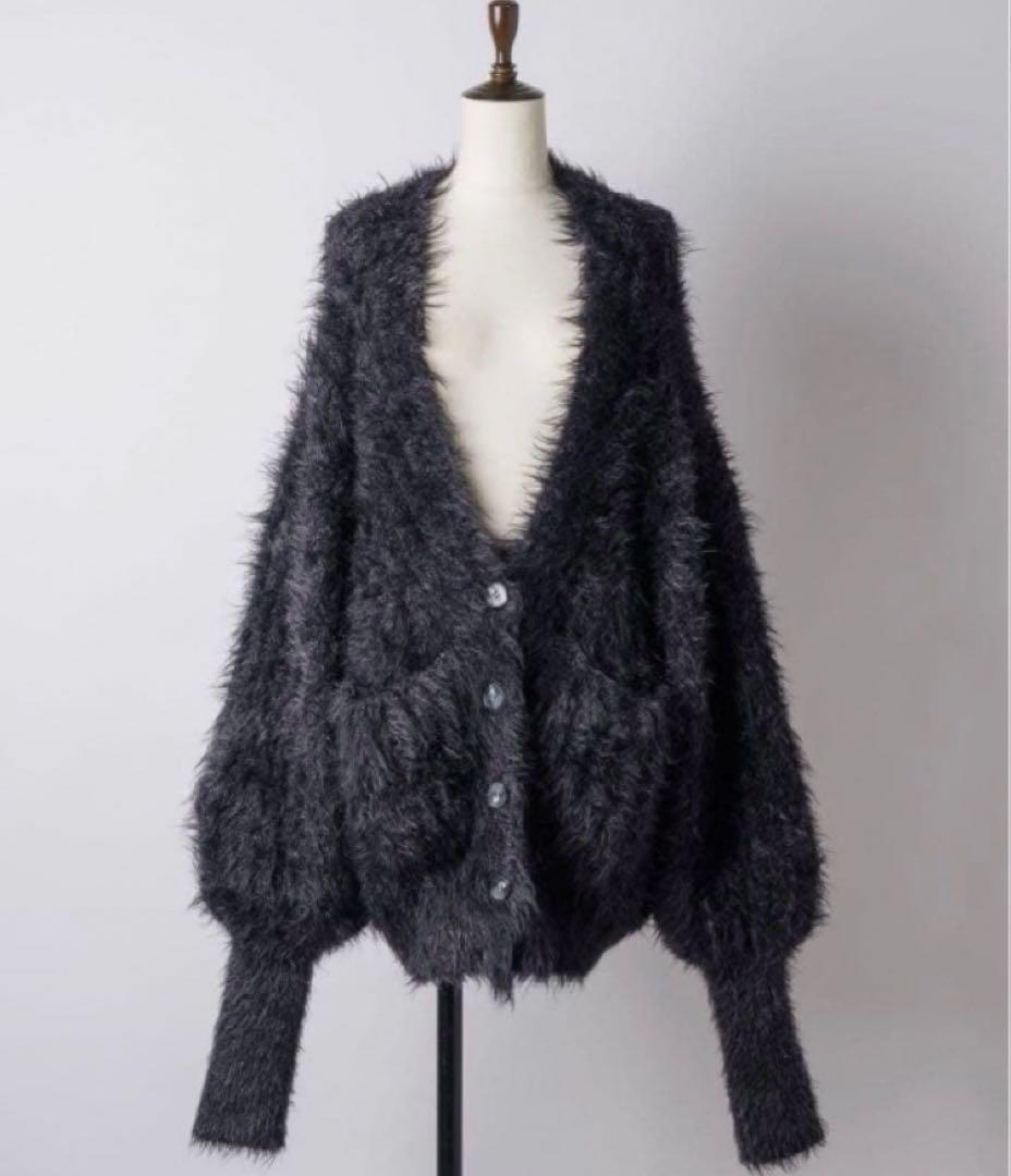 a*a様 ラベルエチュード　フェザーヤーンリラックス2wayカーディガン　ブラッ