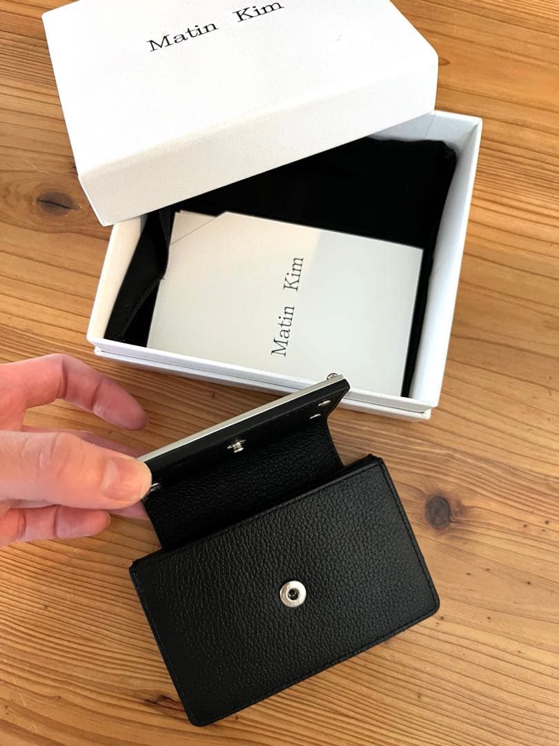 Matin Kim マーティンキム カードケース 名刺 ミニ財布 ブラック 黒