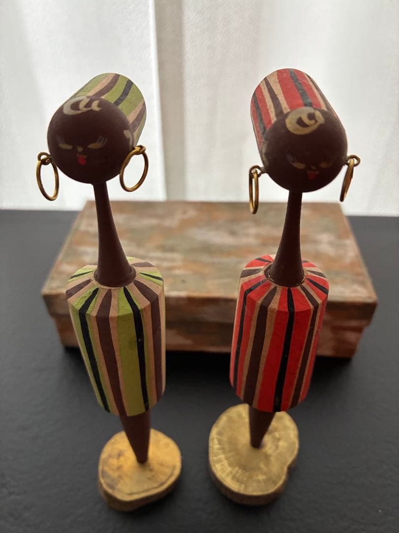 昭和 レトロ 美品 モダン こけし 木製 ミッドセンチュリー 置物 レトロ雑貨