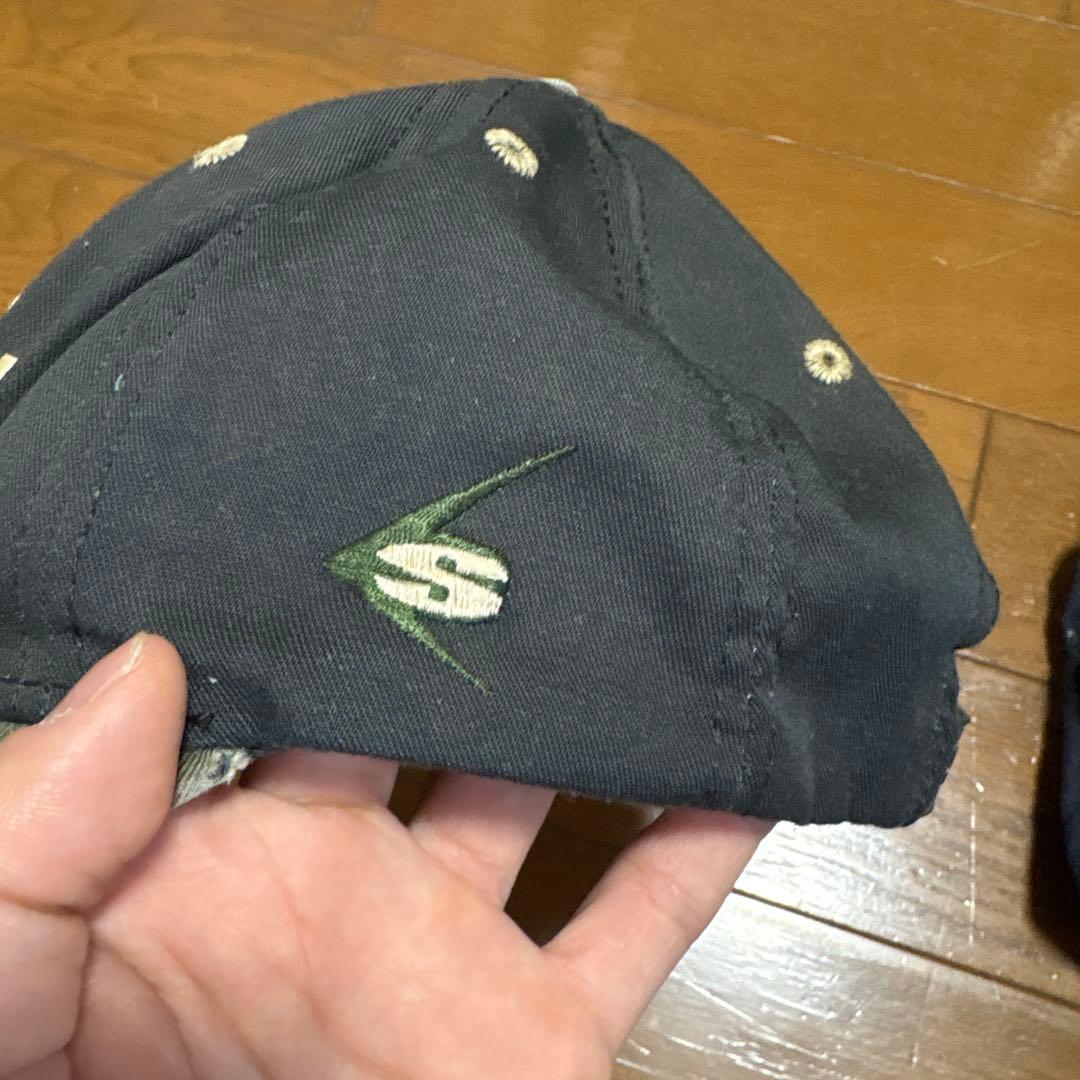 Stussy ブラック カーキ キャップ