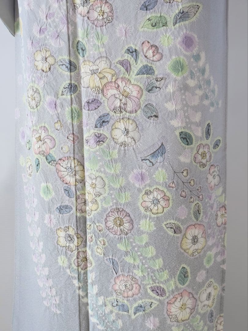 訪問着セット 辻ヶ花絞り ブルーグレー