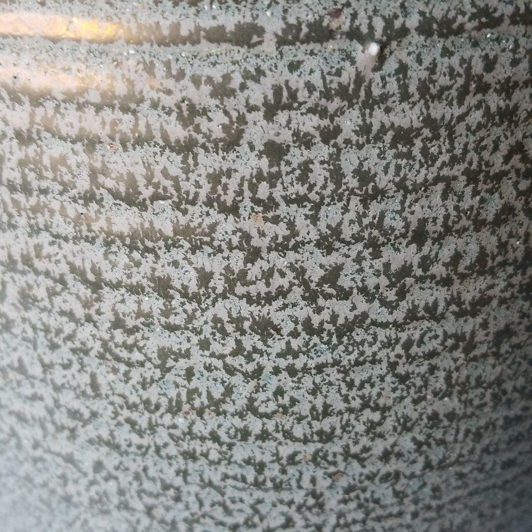 信楽焼傘立て  青胴丸耳付き 高さ４４cm