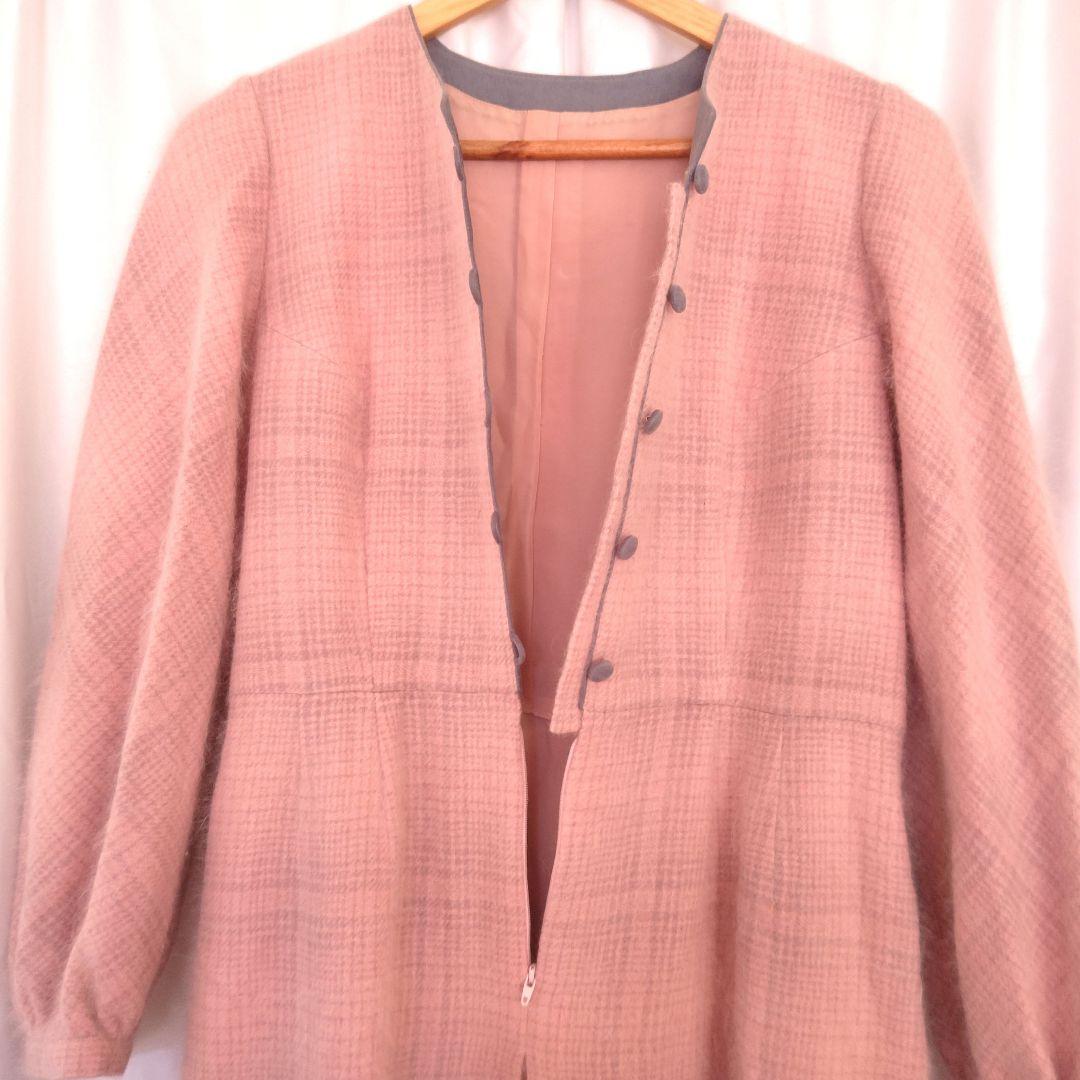 昭和レトロワンピース　1点もの　L～LL　オーダーメイド　ウール　アンゴラ