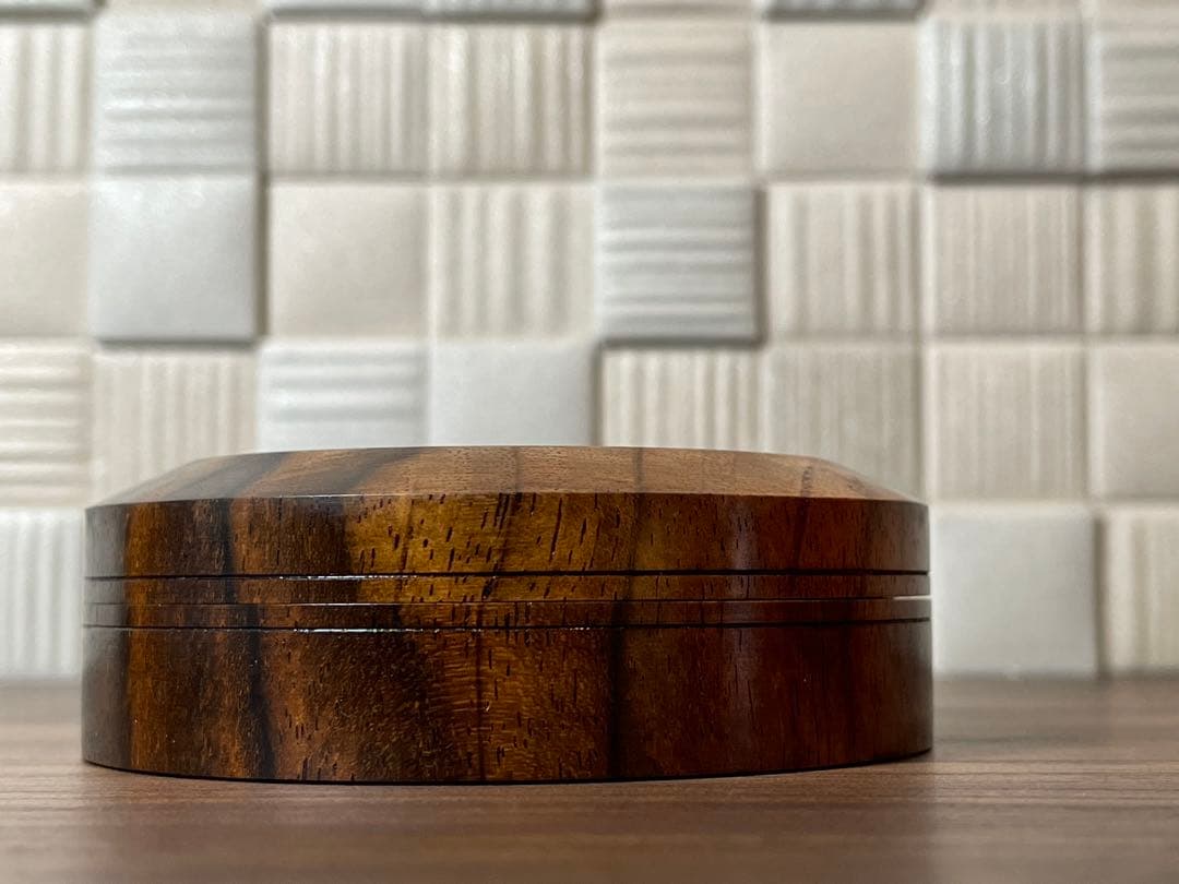 【茶道】福田芳朗　黒柿面取　香合