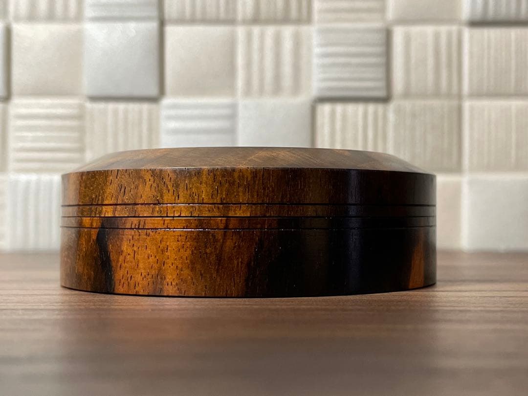 【茶道】福田芳朗　黒柿面取　香合