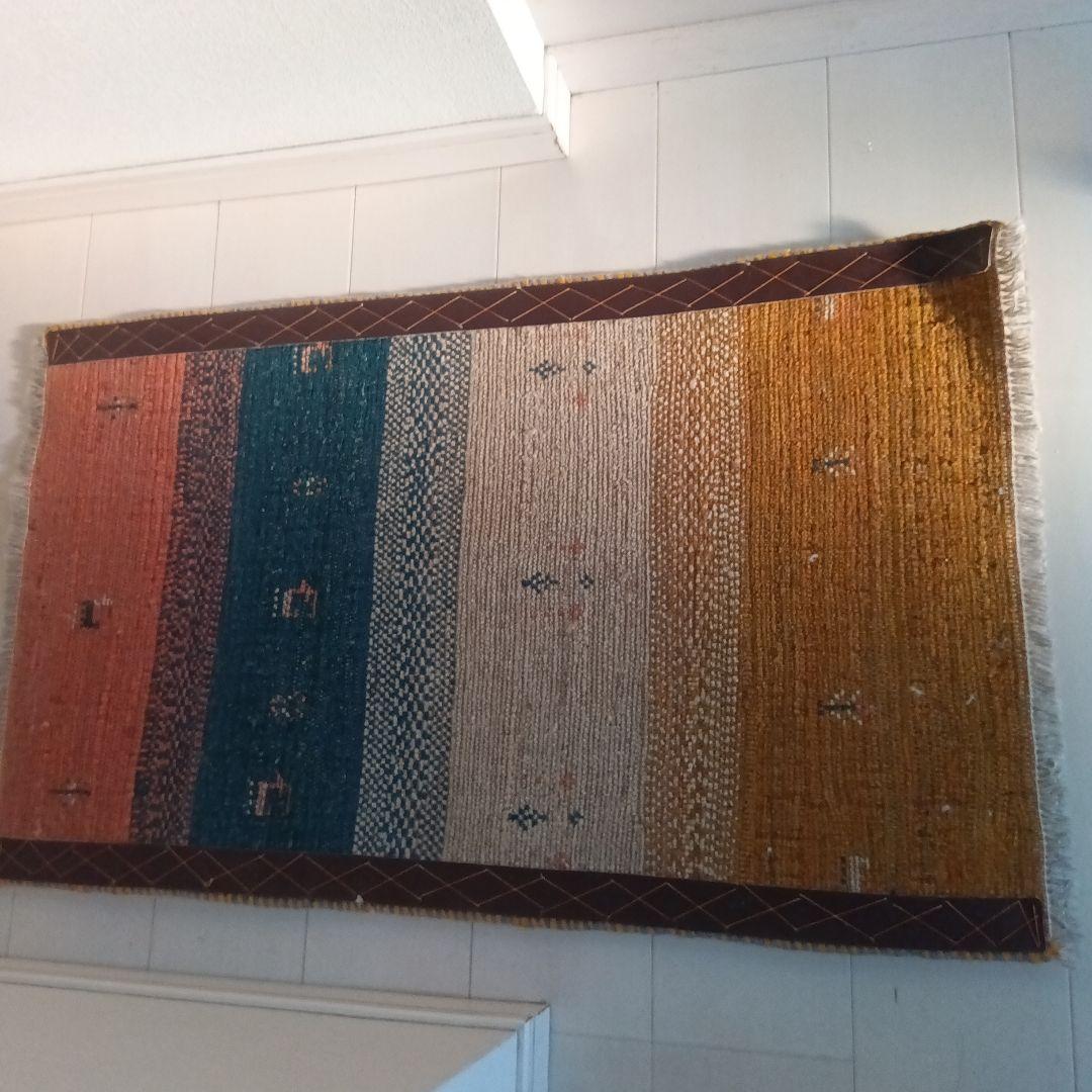 ギャベ　ストライプデザインラグ 　　　マット