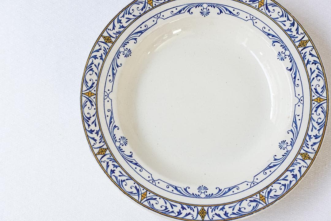 フランスアンティーク　クレイユモントロー　COLBERT　深皿　24.4cm