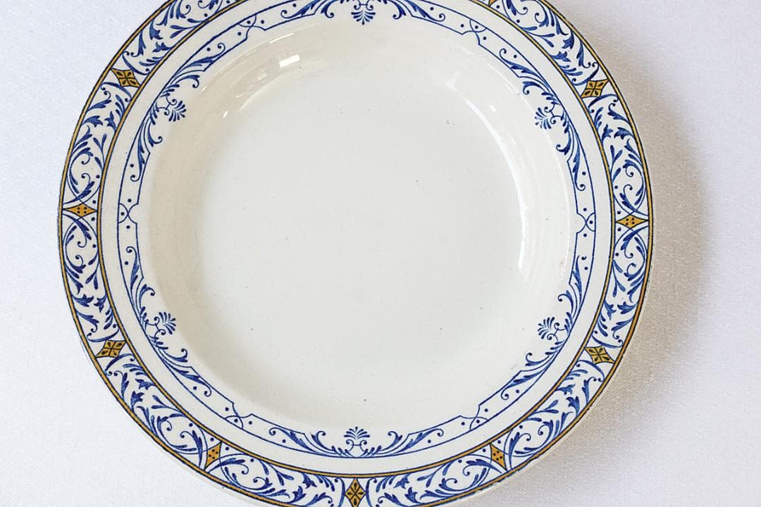 フランスアンティーク　クレイユモントロー　COLBERT　深皿　24.4cm