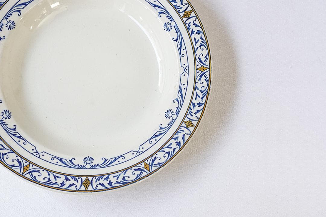 フランスアンティーク　クレイユモントロー　COLBERT　深皿　24.4cm