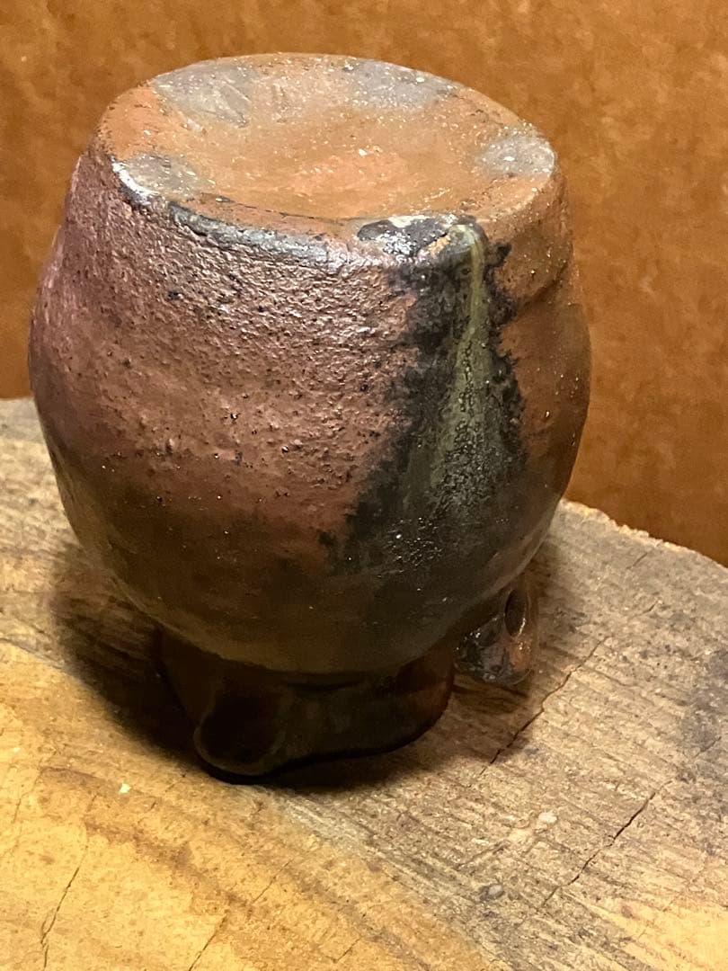 越前　双耳壺　花入　穴窯焼き締め　（小）